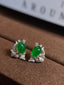 14K GOLD 2.80 CTW VIVID GREEN NATURAL EMERALD & DIAMOND EARRINGS