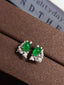 14K GOLD 2.80 CTW VIVID GREEN NATURAL EMERALD & DIAMOND EARRINGS