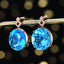 14K GOLD 22.6 CT NATURAL TOPAZ & DIAMOND EARRINGS