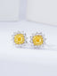 14K GOLD 1.23 CTW NATURAL YELLOW DIAMOND & DIAMOND EARRINGS