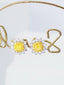 14K GOLD 1.23 CTW NATURAL YELLOW DIAMOND & DIAMOND EARRINGS