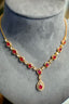 14K GOLD 4.10 CTW NATURAL RUBY & DIAMOND NECKLACE