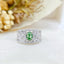 14K GOLD 0.97 CTW NATURAL GREEN DIAMOND & DIAMOND RING