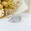 14K GOLD 0.97 CTW NATURAL GREEN DIAMOND & DIAMOND RING