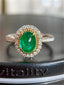 14K GOLD 1.87 CTW VIVID GREEN NATURAL EMERALD & DIAMOND RING