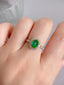 14K GOLD 1.87 CTW VIVID GREEN NATURAL EMERALD & DIAMOND RING