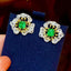 14K GOLD 1.84 CTW VIVID GREEN NATURAL EMERALD & DIAMOND EARRINGS