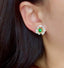 14K GOLD 1.84 CTW VIVID GREEN NATURAL EMERALD & DIAMOND EARRINGS