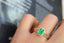 14K GOLD 0.84 CTW VIVID GREEN NATURAL EMERALD & DIAMOND RING