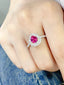 14K GOLD 1.57 CTW NATURAL RUBY & DIAMOND RING