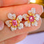 14K GOLD 2.02 CTW NATURAL PADPARADSCHA SAPPHIRE & DIAMOND EARRINGS