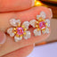 14K GOLD 2.02 CTW NATURAL PADPARADSCHA SAPPHIRE & DIAMOND EARRINGS