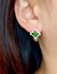 14K GOLD 1.04 CTW VIVID GREEN NATURAL EMERALD & DIAMOND EARRINGS