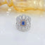 14K GOLD 1.56 CTW NATURAL BLUE DIAMOND & DIAMOND RING