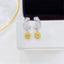 14K GOLD 1.00 CTW NATURAL YELLOW DIAMOND & DIAMOND EARRINGS