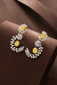 14K GOLD 4.23 CTW NATURAL YELLOW DIAMOND & DIAMOND EARRINGS