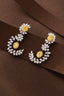 14K GOLD 4.23 CTW NATURAL YELLOW DIAMOND & DIAMOND EARRINGS