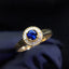 14K GOLD 0.3 CT NATURAL SAPPHIRE & DIAMOND RING