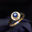 14K GOLD 0.3 CT NATURAL SAPPHIRE & DIAMOND RING