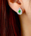 14K GOLD 0.99 CTW VIVID GREEN NATURAL EMERALD & DIAMOND EARRINGS