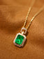 14K GOLD 0.92 CTW VIVID GREEN NATURAL EMERALD & DIAMOND PENDANT