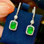 14K GOLD 4.07 CTW VIVID GREEN NATURAL EMERALD & DIAMOND EARRINGS