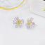 14K GOLD 1.24 CTW NATURAL YELLOW DIAMOND & DIAMOND EARRINGS