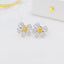 14K GOLD 1.24 CTW NATURAL YELLOW DIAMOND & DIAMOND EARRINGS