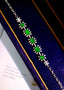 14K GOLD 3.63 CTW VIVID GREEN NATURAL EMERALD & DIAMOND BRACELET