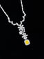 GIA CERTIFIED 14K GOLD 3.79 CTW NATURAL YELLOW DIAMOND & DIAMOND NECKLACE