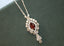 14K GOLD 1.78 CTW VIVID RED NATURAL RUBY & DIAMOND NECKLACE