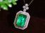 14K GOLD 3.07 CTW VIVID GREEN NATURAL EMERALD & DIAMOND PENDANT