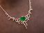 14K GOLD 5.53 CTW VIVID GREEN NATURAL EMERALD & DIAMOND NECKLACE