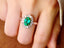 14K GOLD 1.98 CTW INTENSE GREEN NATURAL EMERALD & DIAMOND RING