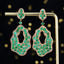 14K GOLD 5.97 CTW VIVID GREEN NATURAL EMERALD & DIAMOND EARRINGS