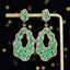 14K GOLD 5.97 CTW VIVID GREEN NATURAL EMERALD & DIAMOND EARRINGS