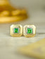 14K GOLD 0.39 CT NATURAL TSAVORITE EARRINGS