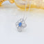 14K GOLD 1.17 CTW NATURAL BLUE DIAMOND & DIAMOND NECKLACE