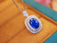 14K GOLD 2.37 CTW NATURAL SAPPHIRE & DIAMOND PENDANT