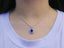 14K GOLD 2.37 CTW NATURAL SAPPHIRE & DIAMOND PENDANT