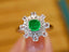 14K GOLD 1.00 CTW VIVID GREEN NATURAL EMERALD & DIAMOND RING