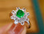 14K GOLD 1.00 CTW VIVID GREEN NATURAL EMERALD & DIAMOND RING