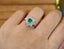 14K GOLD 1.00 CTW VIVID GREEN NATURAL EMERALD & DIAMOND RING