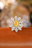 14K GOLD 1.75 CTW NATURAL YELLOW DIAMOND & DIAMOND RING