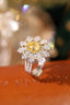 14K GOLD 1.75 CTW NATURAL YELLOW DIAMOND & DIAMOND RING