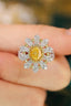 14K GOLD 1.75 CTW NATURAL YELLOW DIAMOND & DIAMOND RING