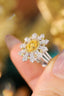 14K GOLD 1.75 CTW NATURAL YELLOW DIAMOND & DIAMOND RING