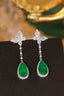 14K GOLD 6.75 CTW VIVID GREEN NATURAL EMERALD & DIAMOND EARRINGS