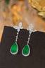 14K GOLD 6.75 CTW VIVID GREEN NATURAL EMERALD & DIAMOND EARRINGS