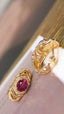 14K GOLD 1.93 CTW NATURAL RUBY & DIAMOND EARRINGS